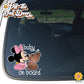 Baby Minnie & Teddy | Baby on Board | Suction Cup Sign, Magnet OR Vinyl Decal Sticker