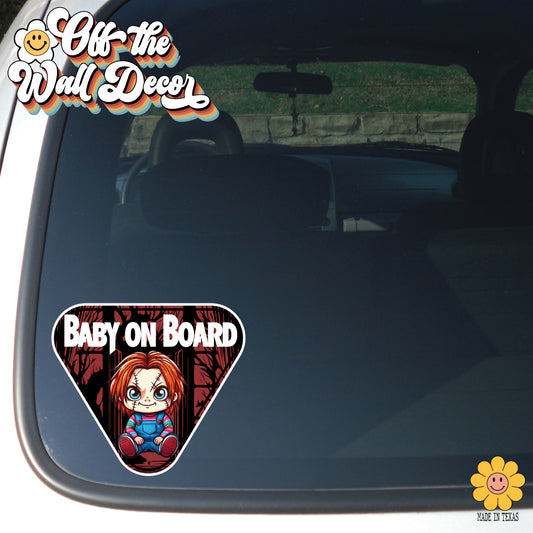 Character Chucky | Baby on Board | Suction Cup Sign, Magnet OR Vinyl Decal Sticker