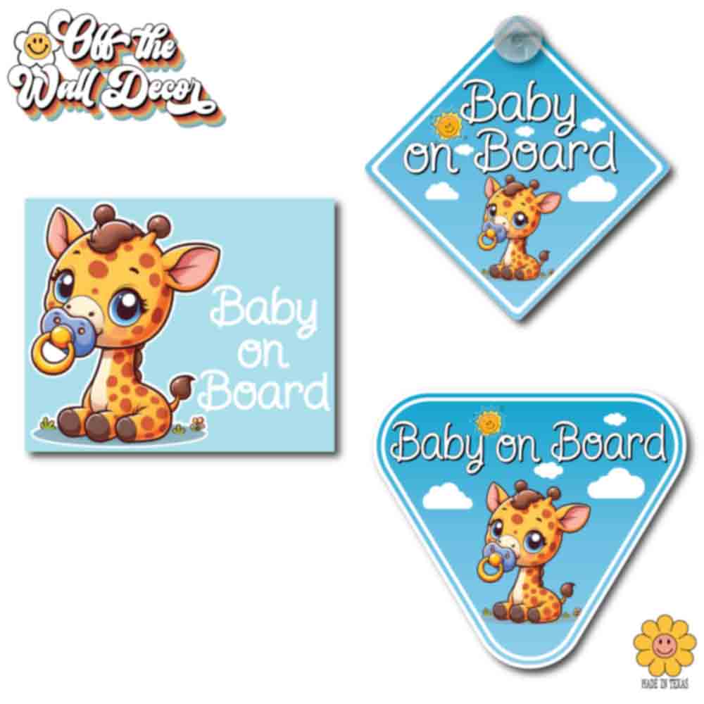 Baby Giraffe | Baby on Board | Suction Cup Sign, Magnet OR Vinyl Decal Sticker