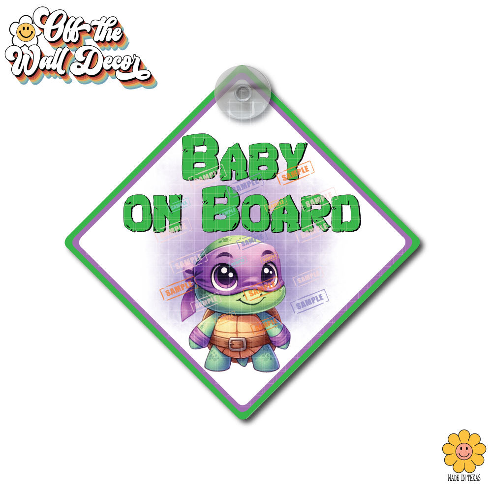 Turtle Characters | Baby on Board | Magnet OR Vinyl Decal Sticker