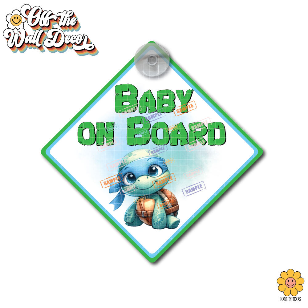 Turtle Characters | Baby on Board | Magnet OR Vinyl Decal Sticker