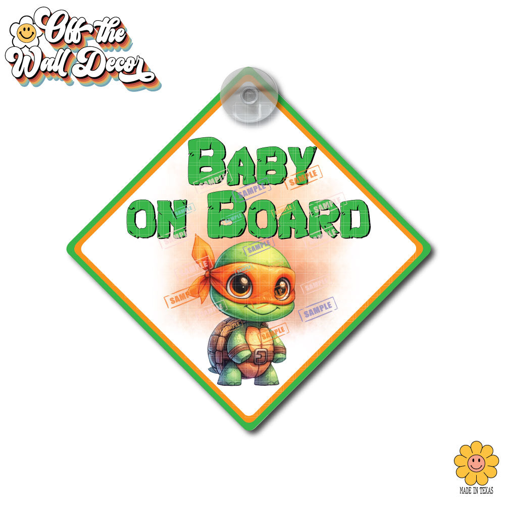 Turtle Characters | Baby on Board | Magnet OR Vinyl Decal Sticker