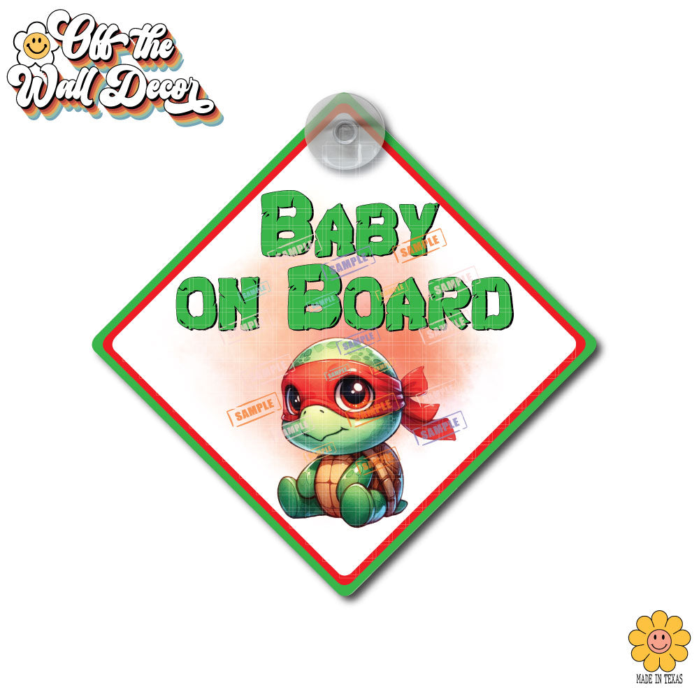 Turtle Characters | Baby on Board | Magnet OR Vinyl Decal Sticker