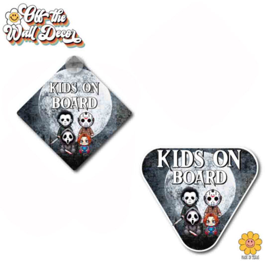Horror Characters  | Kids on Board | Suction Cup Sign, Magnet OR Vinyl Decal Sticker
