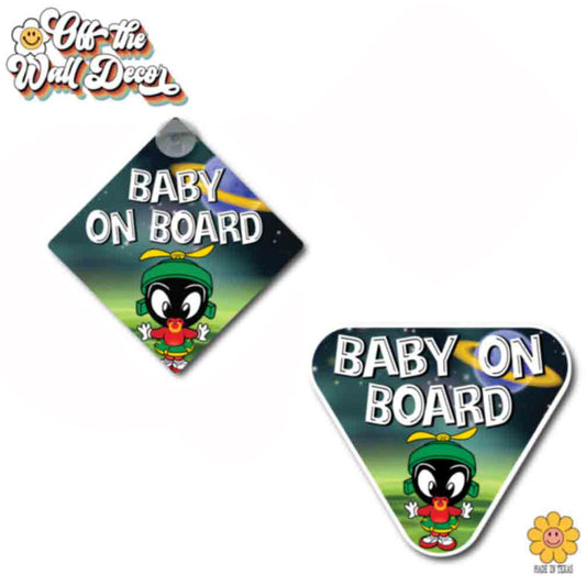 Little Marvin | Baby on Board | Suction Cup Sign, Magnet OR Vinyl Decal Sticker