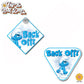 Back Off! | Grouchy Smurf | Suction Cup Sign, Magnet OR Vinyl Decal Sticker