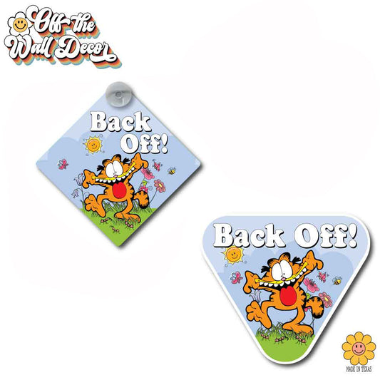 Get Off My Tail! Garfield | Suction Cup Sign, Magnet OR Vinyl Decal Sticker