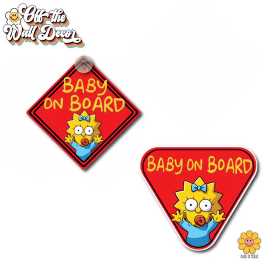Maggie | Baby on Board | Suction Cup Sign, Magnet OR Vinyl Decal Sticker