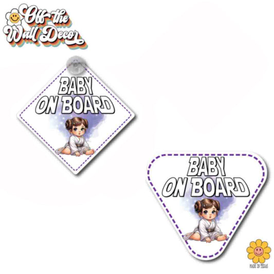 Baby Princess Leia | Baby on Board | Suction Cup Sign, Magnet OR Vinyl Decal Sticker