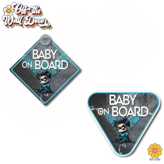 Little Nightwing | Baby on Board | Suction Cup Sign, Magnet OR Vinyl Decal Sticker