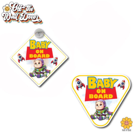 Baby Buzz Toy | Baby on Board | Suction Cup Sign, Magnet OR Vinyl Decal Sticker