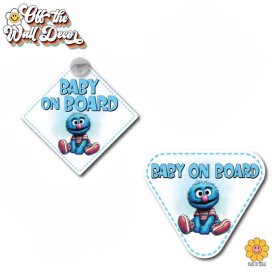 Baby Grover | Baby on Board | Suction Cup Sign, Magnet OR Vinyl Decal Sticker