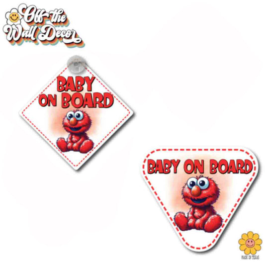 Baby Elmo | Baby on Board | Suction Cup Sign, Magnet OR Vinyl Decal Sticker