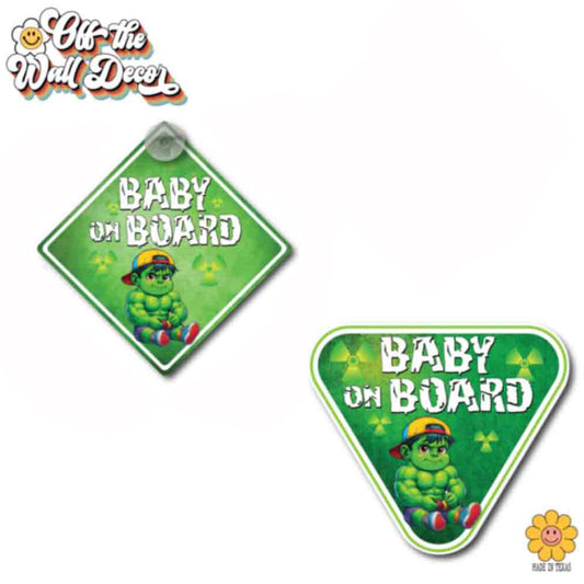 Baby Hulk | Baby on Board | Suction Cup Sign, Magnet OR Vinyl Decal Sticker