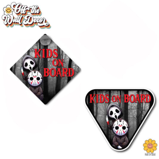 Baby Horror Characters | Kids on Board | Suction Cup Sign, Magnet OR Vinyl Decal Sticker