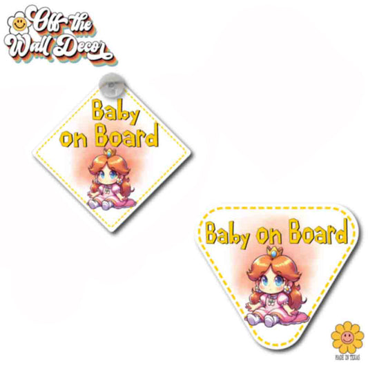 Baby Princess Daisy | Baby on Board | Suction Cup Sign, Magnet OR Vinyl Decal Sticker