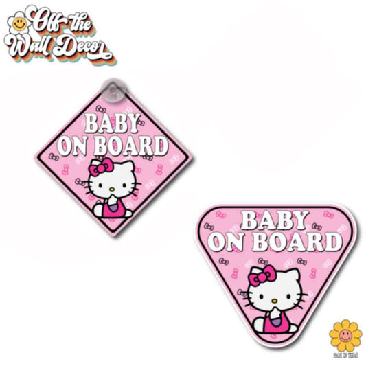 Hello Kitty | Baby on Board | Suction Cup Sign, Magnet OR Vinyl Decal Sticker