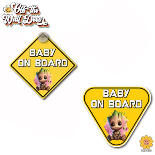 Baby Groot | Baby on Board | Suction Cup Sign, Magnet OR Vinyl Decal Sticker