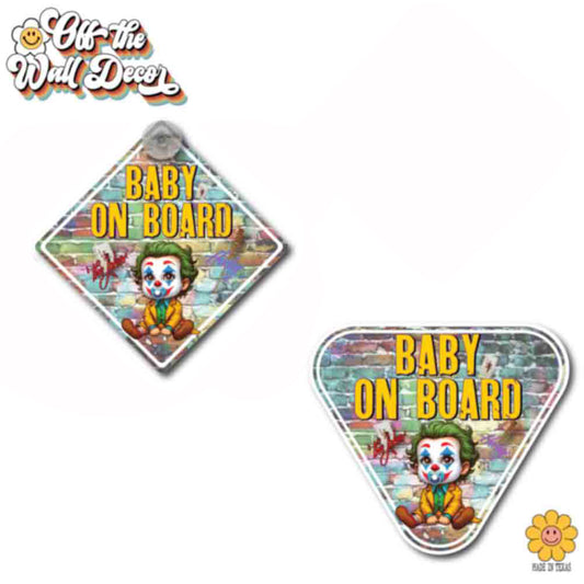Baby Joker | Baby on Board | Suction Cup Sign, Magnet OR Vinyl Decal Sticker