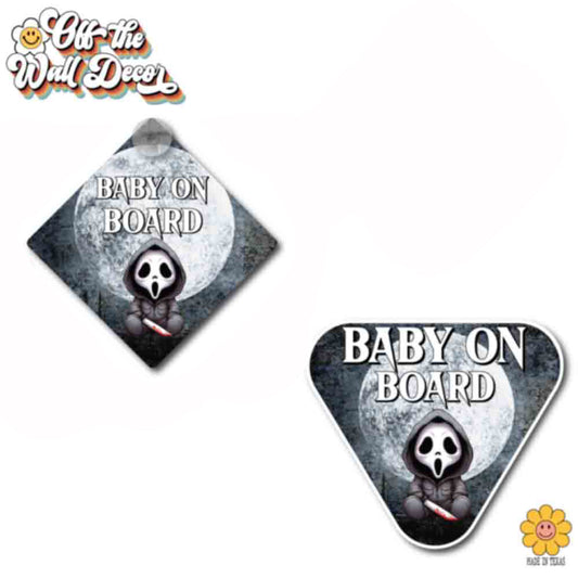Baby Cloaked Horror | Baby on Board | Suction Cup Sign, Magnet OR Vinyl Decal Sticker