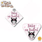Baby Kuromi | Baby on Board | Suction Cup Sign, Magnet OR Vinyl Decal Sticker