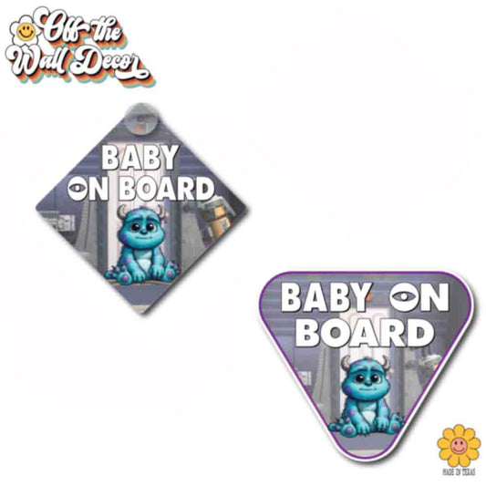Baby Sully Monster | Baby on Board | Suction Cup Sign, Magnet OR Vinyl Decal Sticker