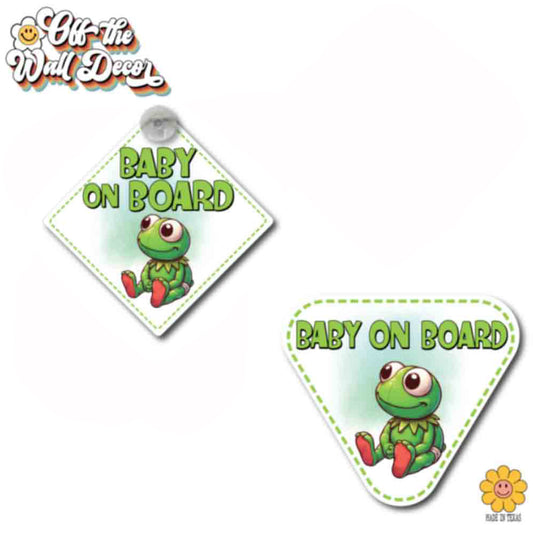 Baby Kermit | Baby on Board | Suction Cup Sign, Magnet OR Vinyl Decal Sticker