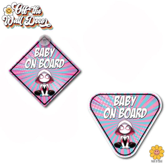 Little Spider Gwen | Baby on Board | Suction Cup Sign, Magnet OR Vinyl Decal Sticker