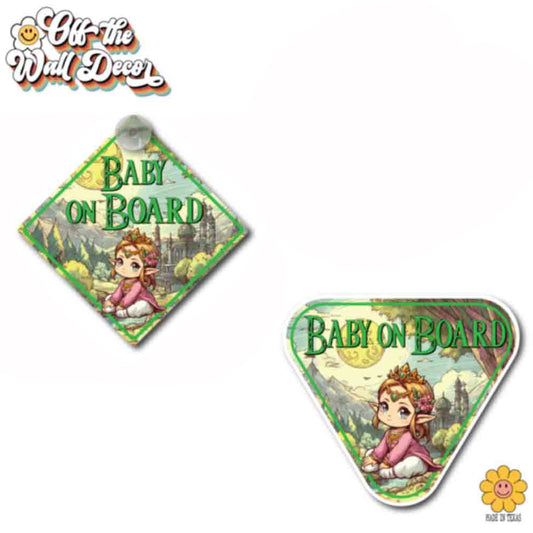 Baby Zelda | Baby on Board | Suction Cup Sign, Magnet OR Vinyl Decal Sticker