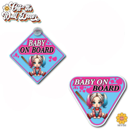 Baby Harley | Baby on Board | Suction Cup Sign, Magnet OR Vinyl Decal Sticker
