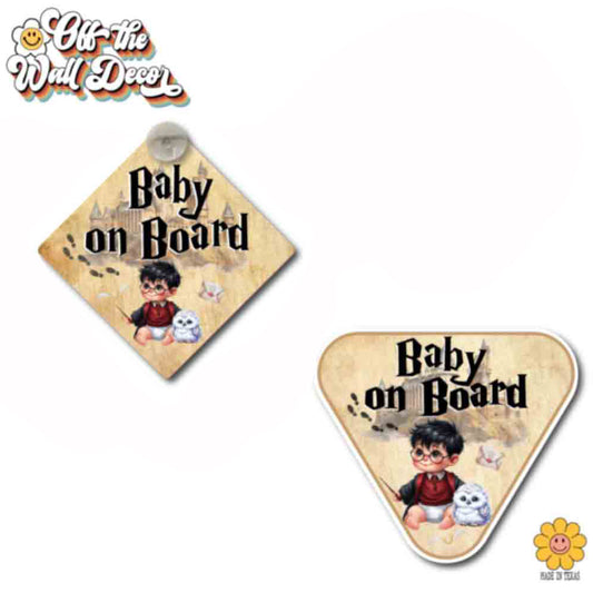 Little Wizard on Board | Baby on Board | Suction Cup Sign, Magnet OR Vinyl Decal Sticker