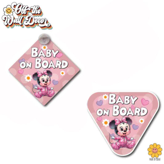 Baby Minnie | Baby on Board | Suction Cup Sign, Magnet OR Vinyl Decal Sticker