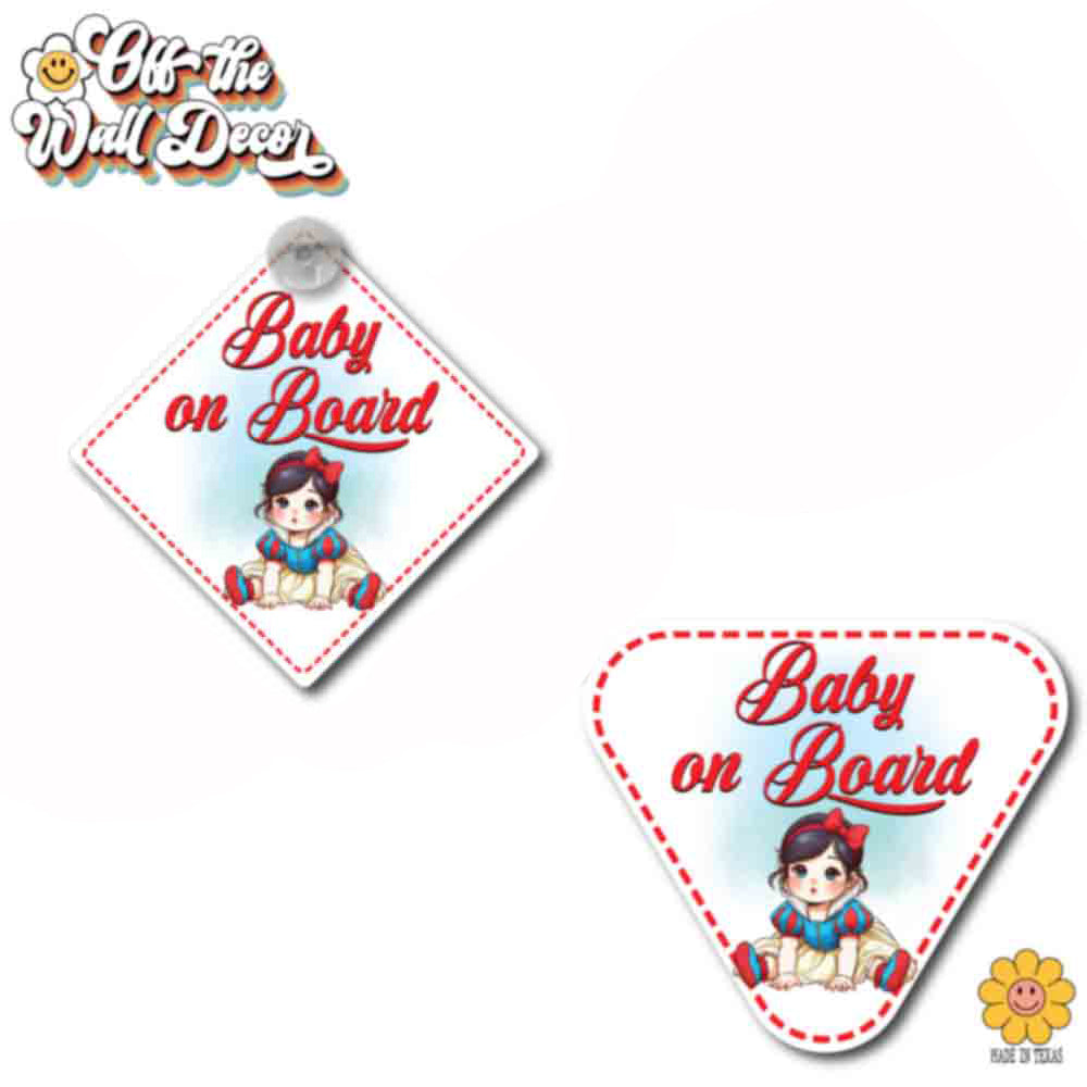 Baby Snow White | Baby on Board | Suction Cup Sign, Magnet OR Vinyl Decal Sticker