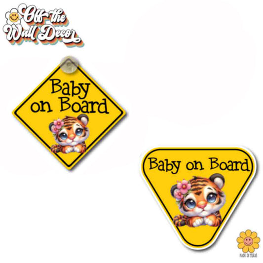 Baby Tiger | Baby on Board | Suction Cup Sign, Magnet OR Vinyl Decal Sticker
