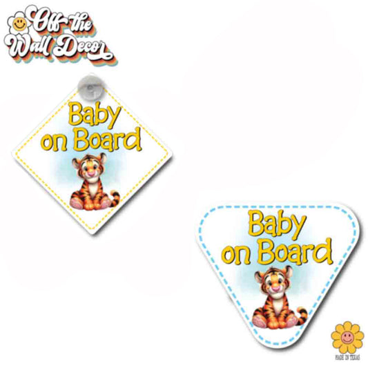 Baby Tigger | Baby on Board | Suction Cup Sign, Magnet OR Vinyl Decal Sticker