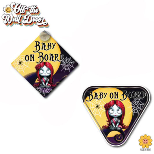 Sally Halloween | Baby on Board | Suction Cup Sign, Magnet OR Vinyl Decal Sticker