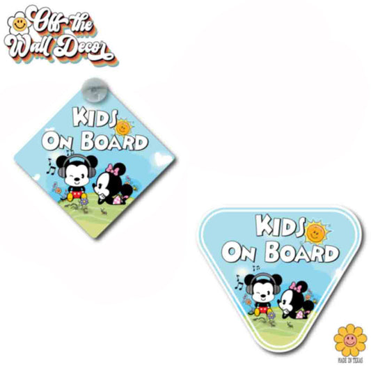 Mickey & Minnie Cuties | Kids on Board | Suction Cup Sign, Magnet OR Vinyl Decal Sticker
