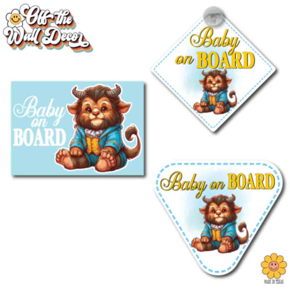 Baby Beast | Baby on Board | Suction Cup Sign, Magnet OR Vinyl Decal Sticker
