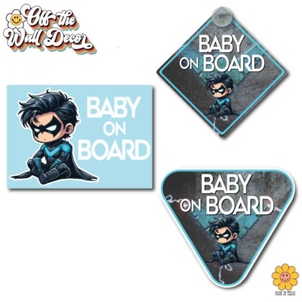 Little Nightwing | Baby on Board | Suction Cup Sign, Magnet OR Vinyl Decal Sticker