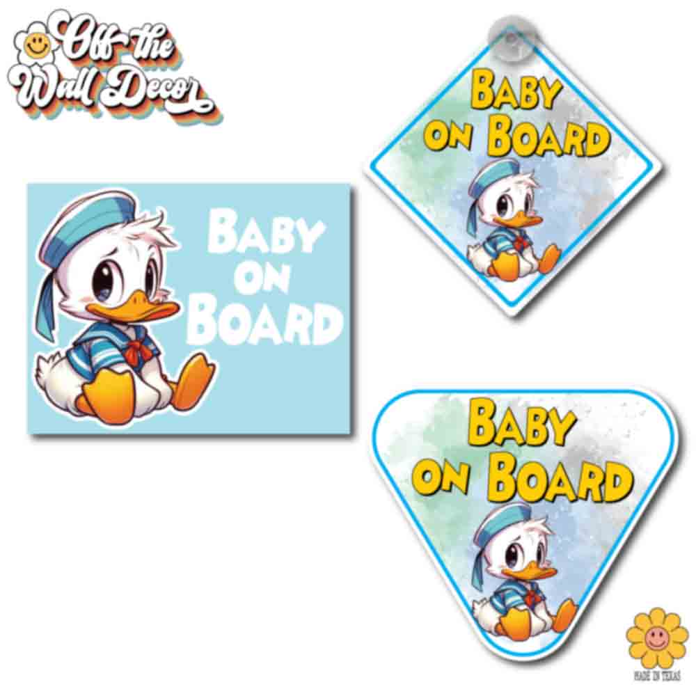Baby Donald | Baby on Board | Suction Cup Sign, Magnet OR Vinyl Decal Sticker