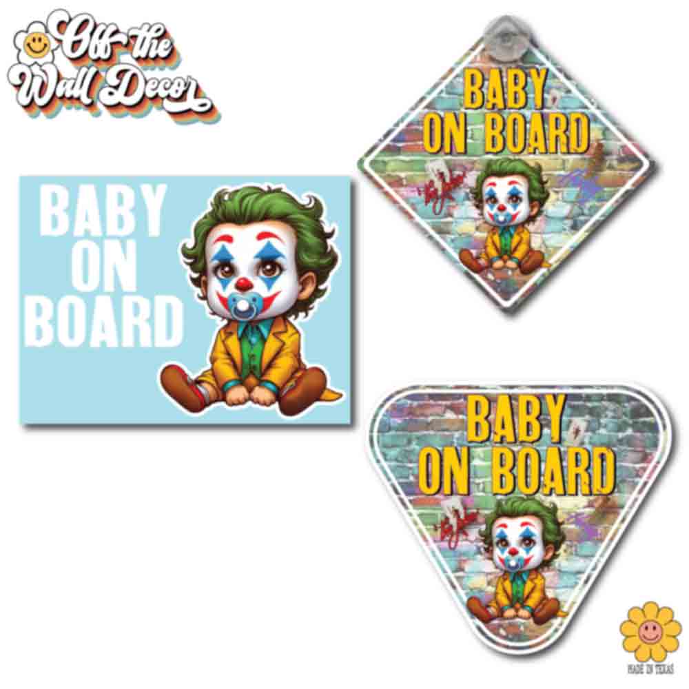 Baby Joker | Baby on Board | Suction Cup Sign, Magnet OR Vinyl Decal Sticker