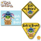 Grogu & Stitch | Kids on Board | Suction Cup Sign, Magnet OR Vinyl Decal Sticker
