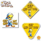 Angry Yellow Bird | Get Off My Tail! | Suction Cup Sign, Magnet OR Vinyl Decal Sticker