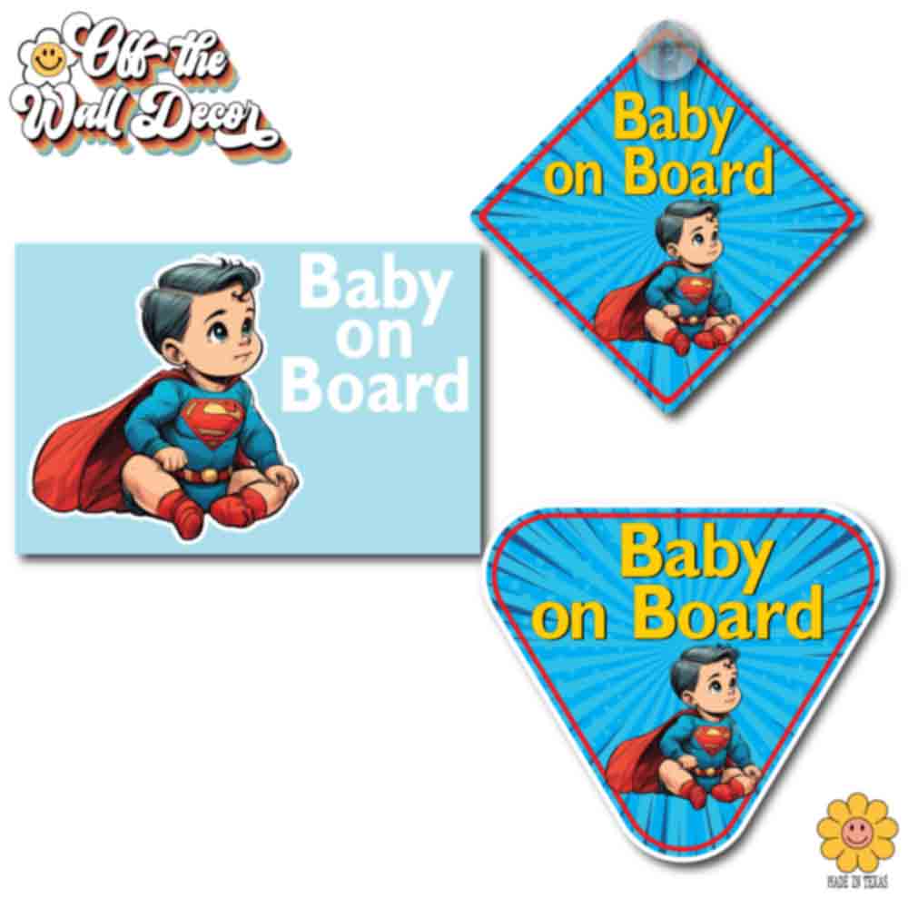 Little Hero Superbaby | Baby on Board | Suction Cup Sign, Magnet OR Vinyl Decal Sticker