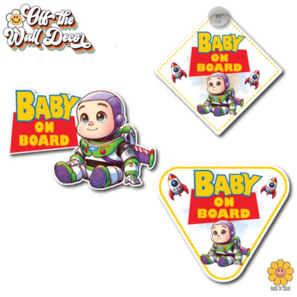 Baby Buzz Toy | Baby on Board | Suction Cup Sign, Magnet OR Vinyl Decal Sticker