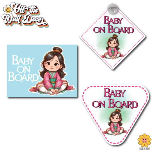 Little Mulan | Baby on Board | Suction Cup Sign, Magnet OR Vinyl Decal Sticker