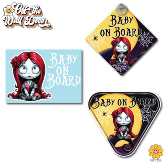 Sally Halloween | Baby on Board | Suction Cup Sign, Magnet OR Vinyl Decal Sticker
