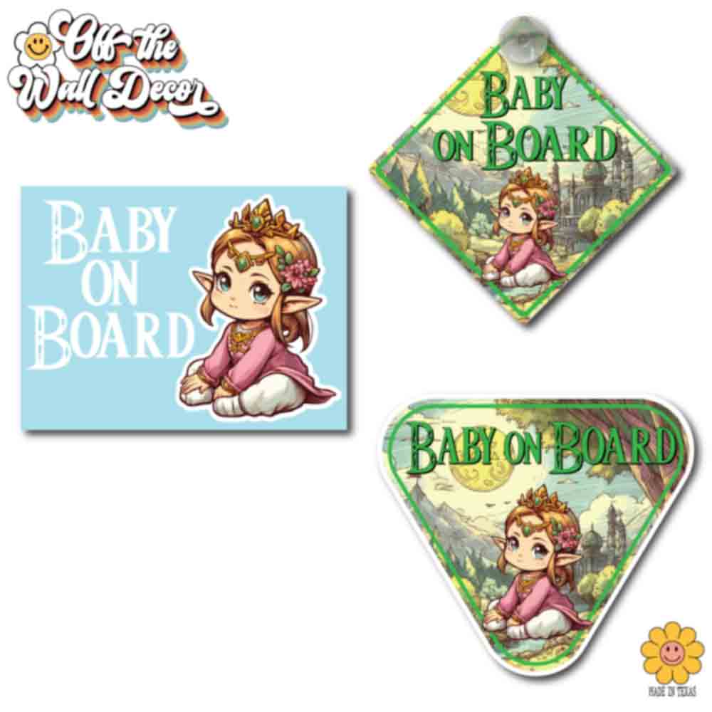 Baby Zelda | Baby on Board | Suction Cup Sign, Magnet OR Vinyl Decal Sticker