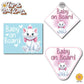 Marie Kitty | Baby on Board | Suction Cup Sign, Magnet OR Vinyl Decal Sticker