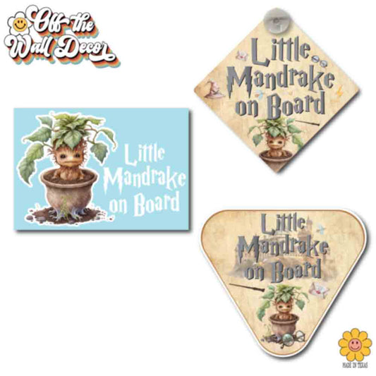 Little Mandrake on Board | Baby on Board | Suction Cup Sign, Magnet OR Vinyl Decal Sticker